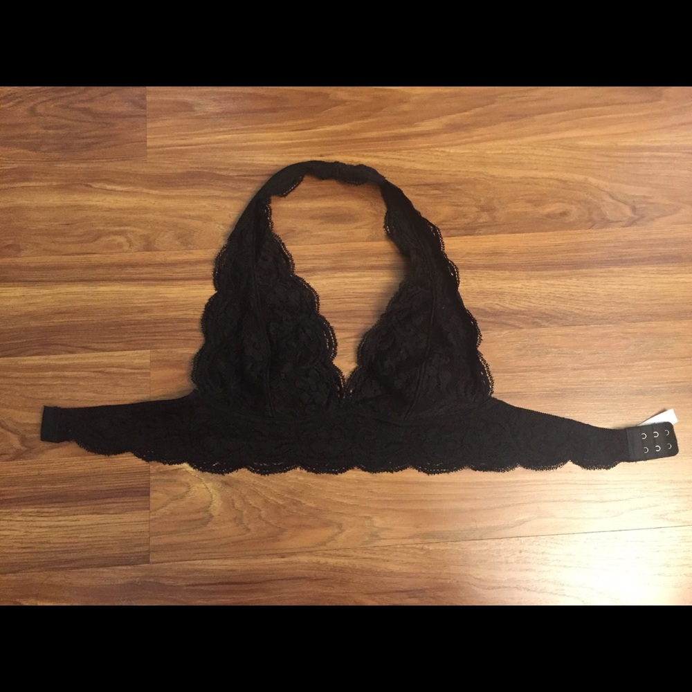 UO Black Lace Halter Style Bralette